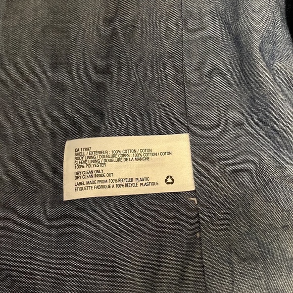 WOMEN’S Gap Navy Moto Jacket Textured Tweed Size Medium - Picture 9 of 12